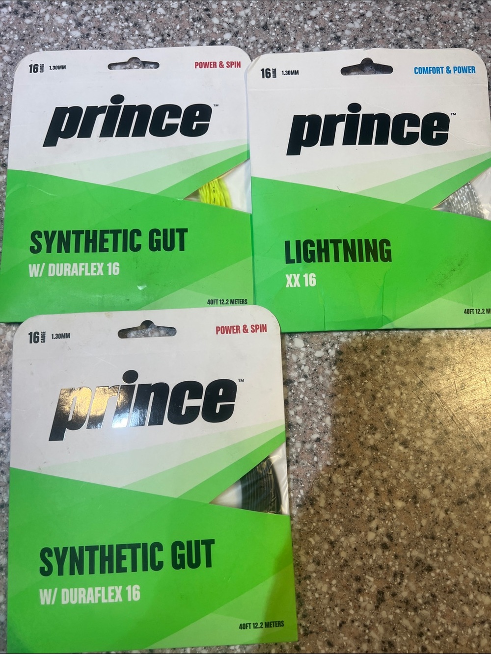 🎾Prince 3 packages Synthetic Gut / Lightning Tennis String Pack